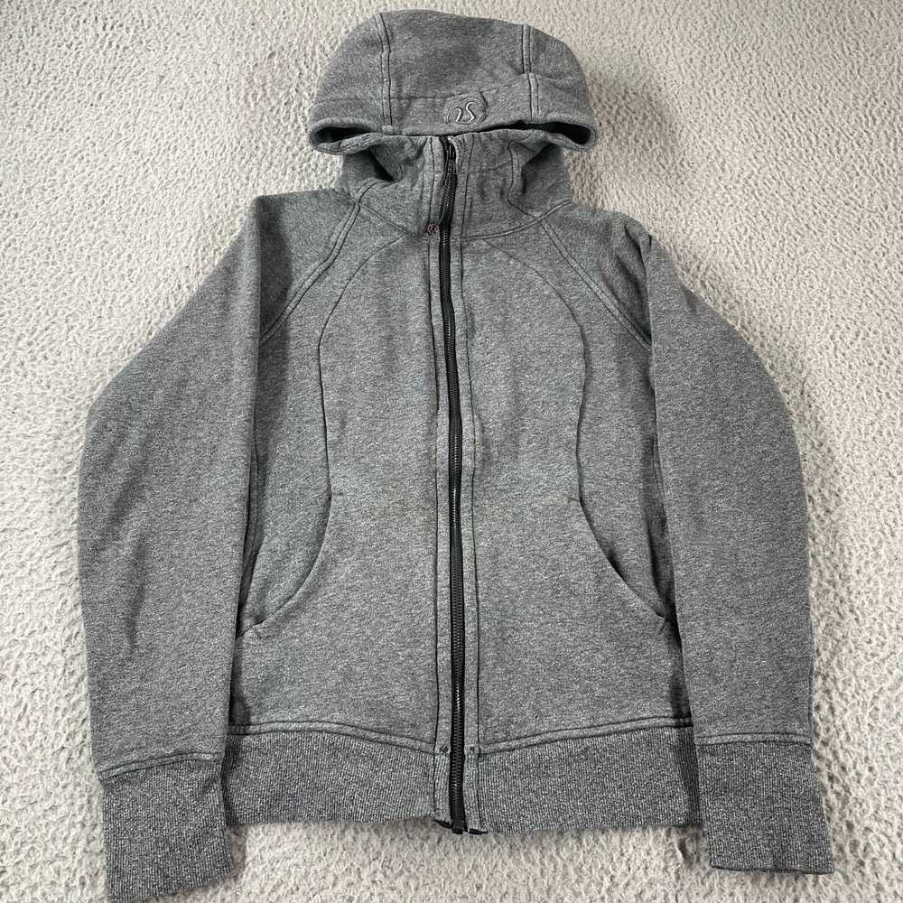 Lululemon Scuba Hoodie Women's 8 Gray Heathered Speckle Grey Sweatshirt W4AWNS